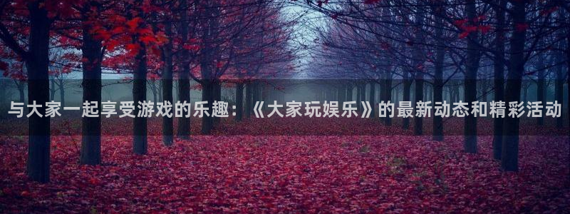 银河官网开户：与大家一起享受游戏的乐趣：《大家玩娱乐》的最新动态和精彩活动